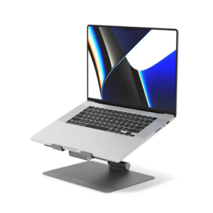 Hyper Flex Laptop Stand, Space Gray - HS1150GYGL - Foldable and Portable for Travel - The Laptop Stand That Adjusts to You - Premium and Sturdy Aluminum Design - Non-Slip Silicone Grips - Improve Airflow for Optimal Cooling - Designed for MacBooks
