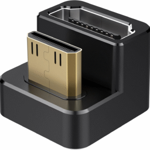 AGVEE 2 Pack (Long Side Inward) 180 Degree Angled Mini HDMI Male to HDMI Female Adapter, U-Shaped 4K@60HZ Converter Coupler Connector Extender for Portable Display Monitor Accessories, Black