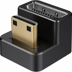 AGVEE 2 Pack (Short Side Inward) 180 Degree Angled Mini HDMI Male to HDMI Female Adapter, U-Shaped 4K@60HZ Converter Coupler Connector Extender for Portable Display Monitor Accessories, Black